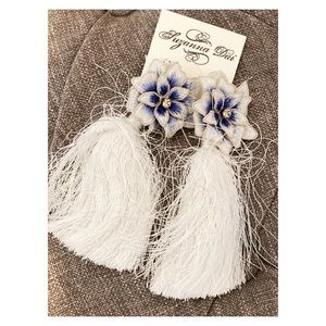 Suzanna Dai fringe flower earrings. Pierced.